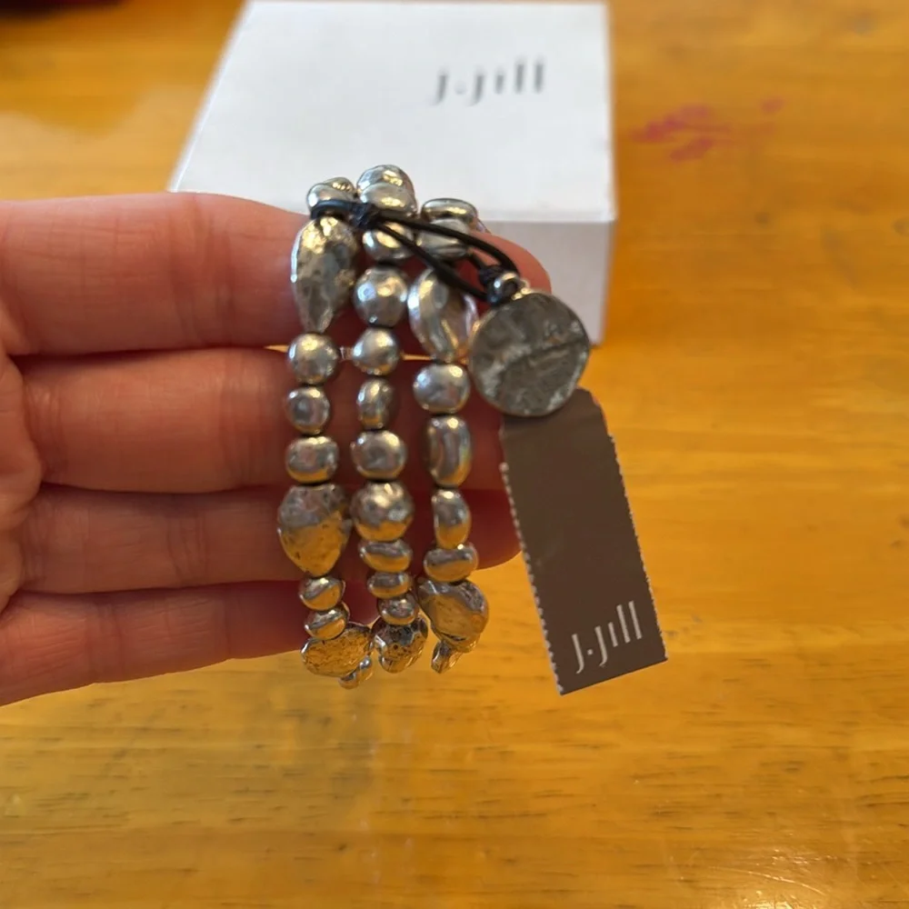 J.Jill set of 3 silver, stretch bracelets. New with tag. - Picture 5 of 7